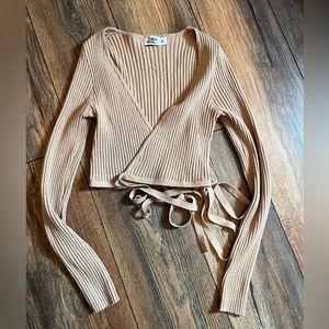 Tiger Mist champagne wrap sweater